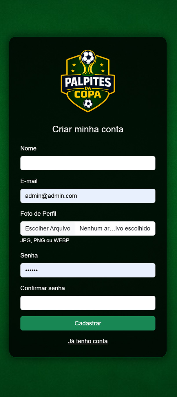 Faça seu cadastro