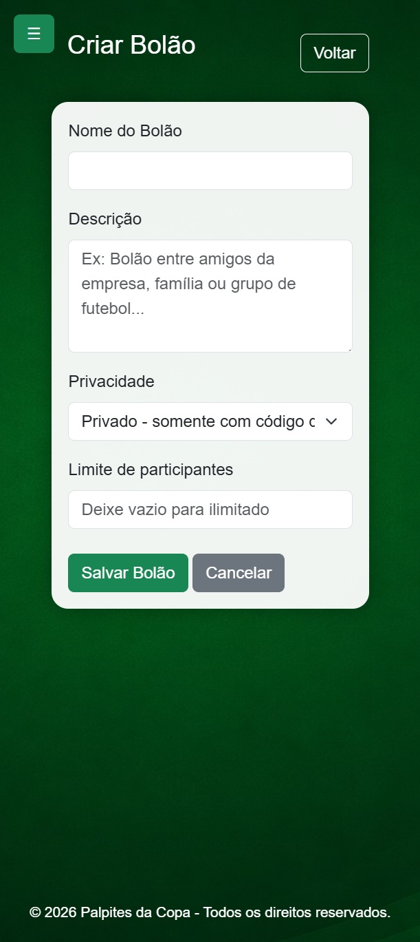 Crie seu bolão